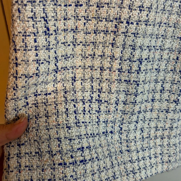 J CREW BLUE IVORY TWEED SKIRT - Picture 6 of 6